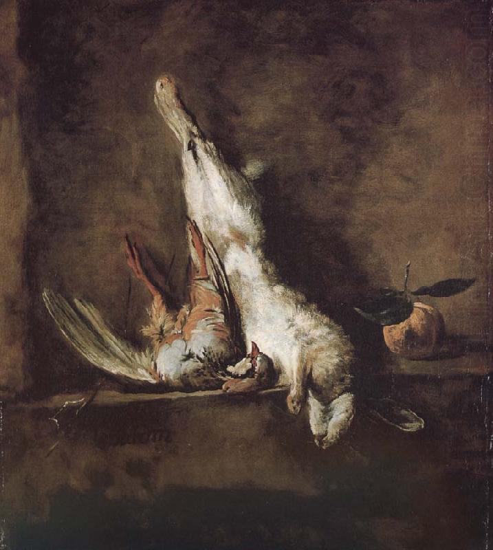 Orange red partridge and rabbit, Jean Baptiste Simeon Chardin